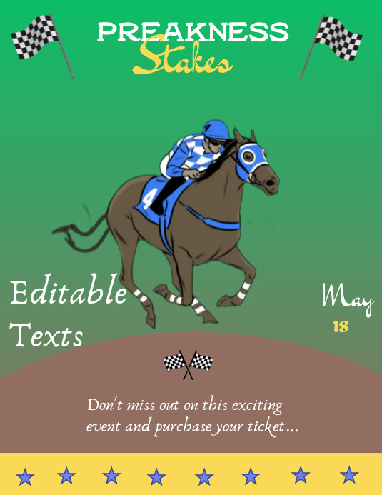 Preakness Stakes Template PosterMyWall