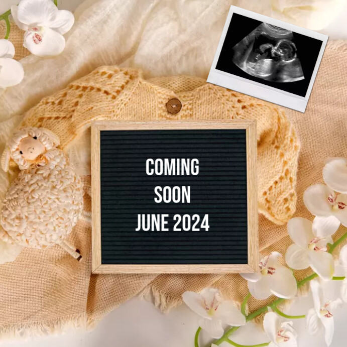 Pregnancy Announcement Instagram Plasing template