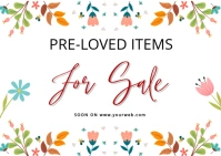 PRELOVED items for sale announcement Postcard template