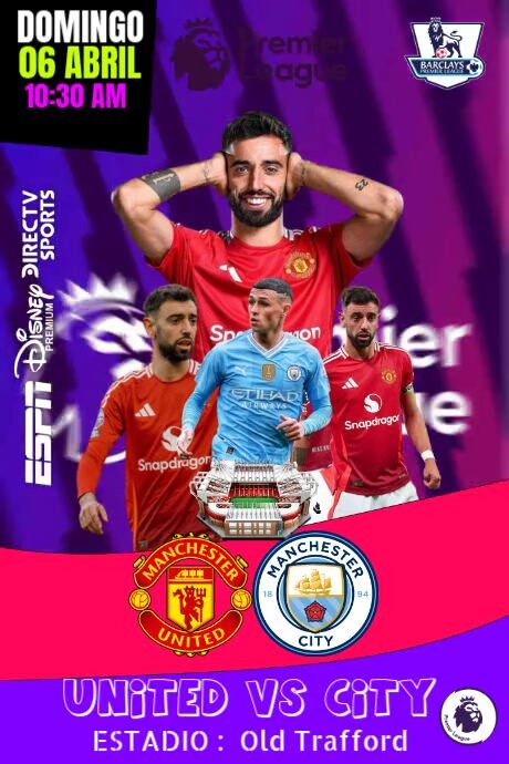 premier league partido reels instagram Cartaz template