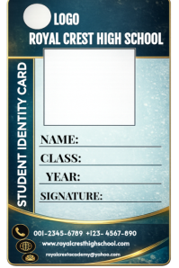 White Student ID Card Poster Template