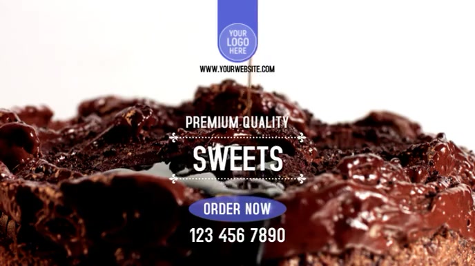 Premium Cakes & Desserts Ekran reklamowy (16:9) template