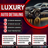Black Luxury Auto Detailing Instagram na Post Template