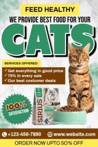 Premium Cat Food Cartaz template