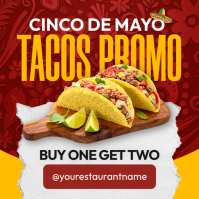 Premium Cinco de Mayo Tacos BOGO - Elegant Rustic Mexican Promo Instagram post banner template