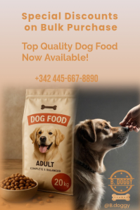 Brown Dog Food Promotion Poster Template