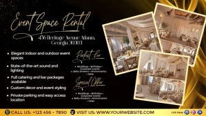 Черный Premium Event Space Rental ตัวอย่างภาพบน YouTube Template