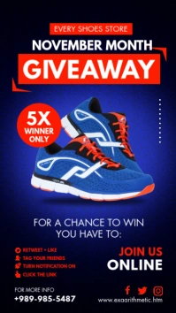 Premium Footwear Giveaway Poster Instagram Story template