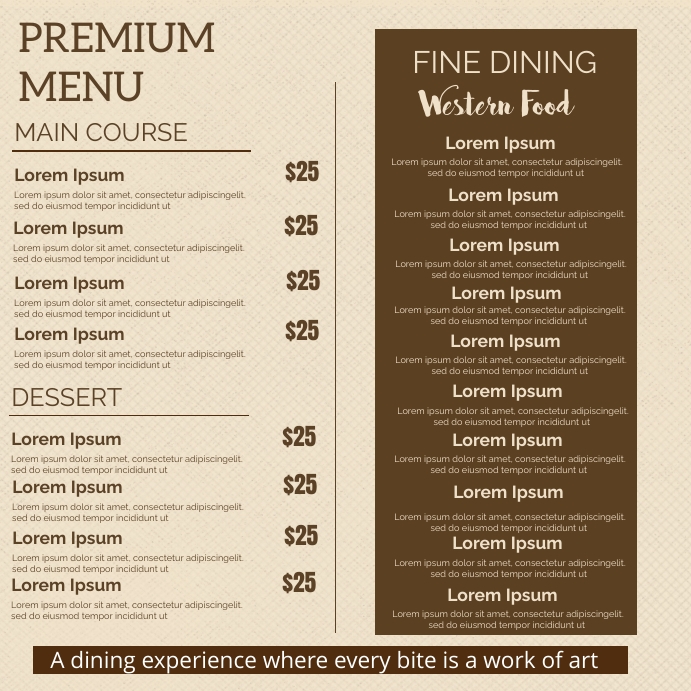 Copy of Premium Menu | PosterMyWall