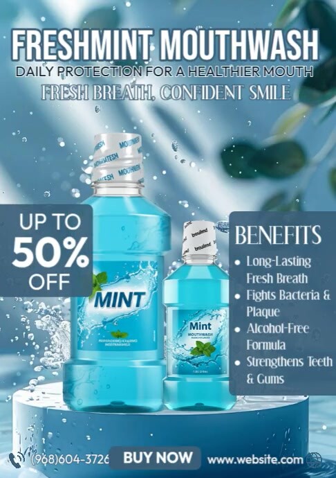 Premium Mouthwash Product Flyer Template | PosterMyWall