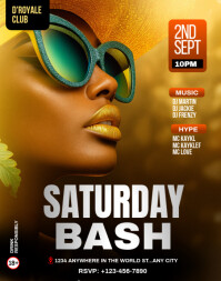 Premium Nightclub Flyer Template | Saturday Bash Event | Editable DJ Party Poster Plakkaat/Muurbord