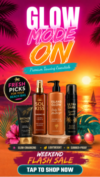 Premium Tanning Essentials เรื่องราวบน Instagram template