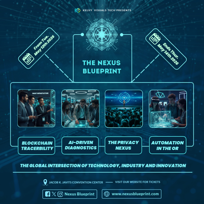 Premium Tech Expo Poster Template: The Nexus Blueprint (Deep Teal ...