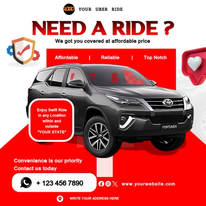 Plantilla de Ride Service Promotion | PosterMyWall