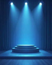 Premium Vector stage podium with lighting. Instagram Portrait template