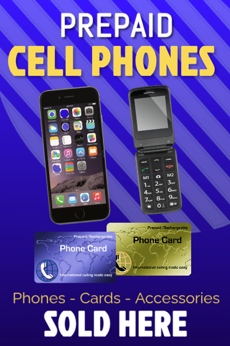 Phone Collection Point Poster Prepaid Cell Phones Poster sign Template | PosterMyWall