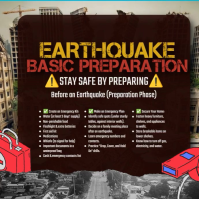 Prepare Now, Survive the Quake Instagram Post template