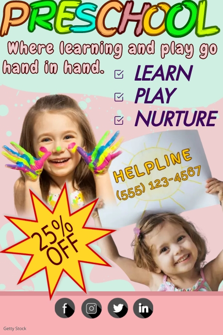 PRESCHOOL AD Template | PosterMyWall