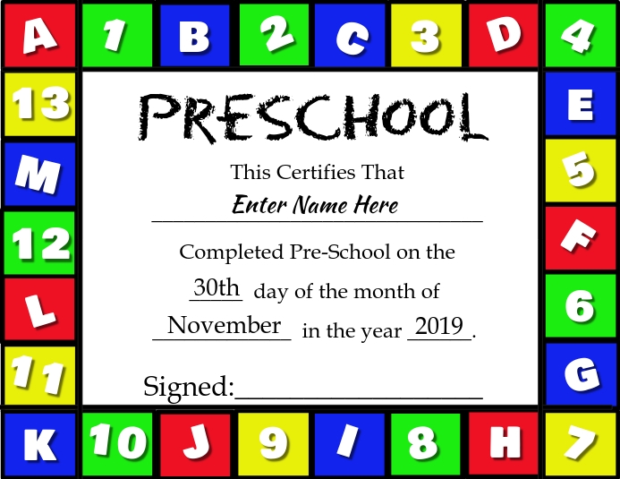 Preschool Certificate Template | PosterMyWall preschool-certificate-template-postermywall