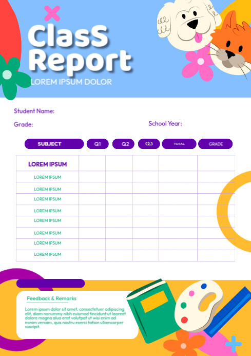 Class Report Sample Script PreSchool Class Report Template | PosterMyWall