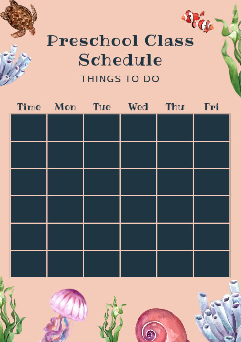 Preschool Class Schedule Timetable Template | PosterMyWall preschool-class-schedule-timetable-template-postermywall