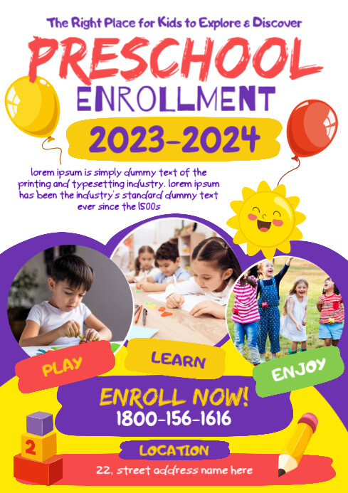 Copy of preschool enrollment advertisement PosterMyWall Copy of preschool enrollment advertisement PosterMyWall