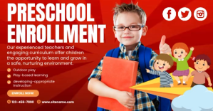 Preschool Enrollment Изображение, которым поделились на Facebook template