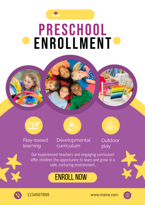 preschool enrollment Template | PosterMyWall
