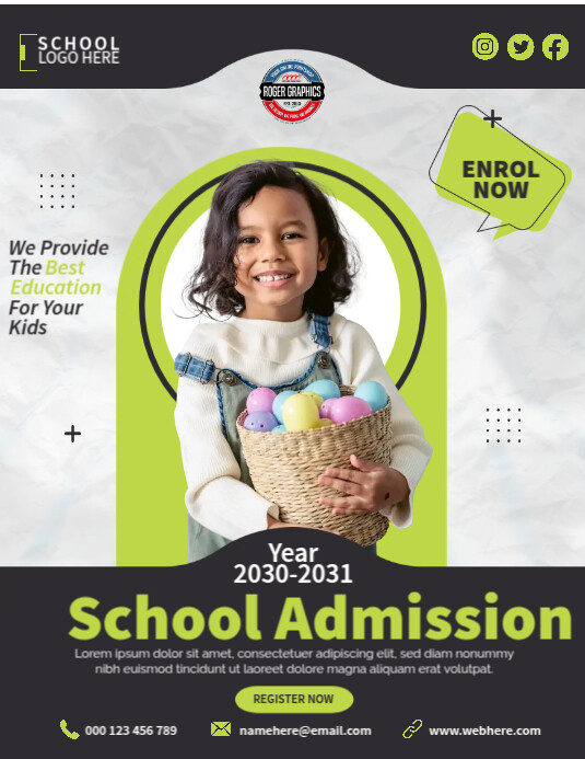 Preschool Enrollment Flyers template