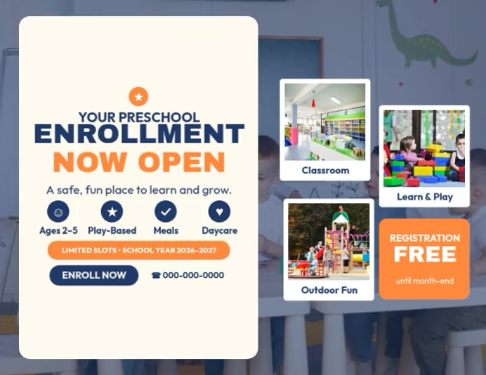 Preschool Enrollment Open Flyer Template | PosterMyWall