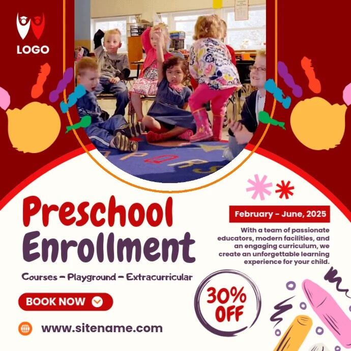 Preschool Enrollment Poster Template | PosterMyWall