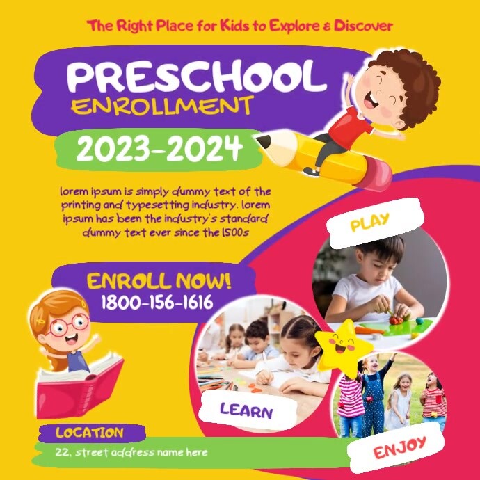 Plantilla de De Redes Sociales de Inscripción Preescolar PosterMyWall Plantilla de De Redes Sociales de Inscripción Preescolar PosterMyWall