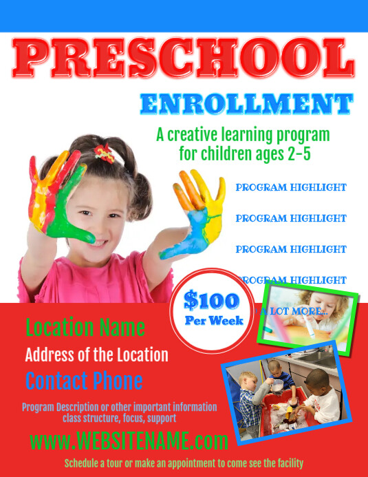 Preschool Flyer Template PosterMyWall