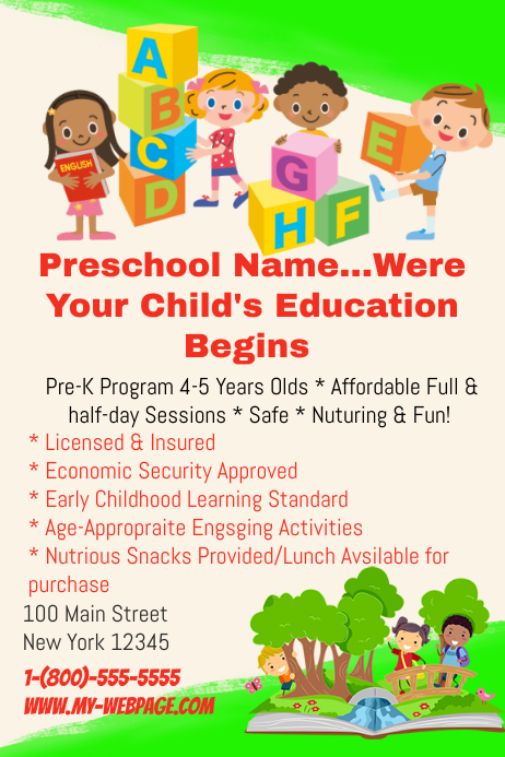 Preschool Template PosterMyWall