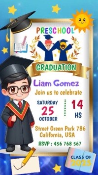 preschool graduation invitation WhatsApp Status template