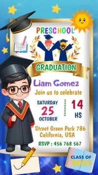 preschool graduation invitation WhatsApp Status template