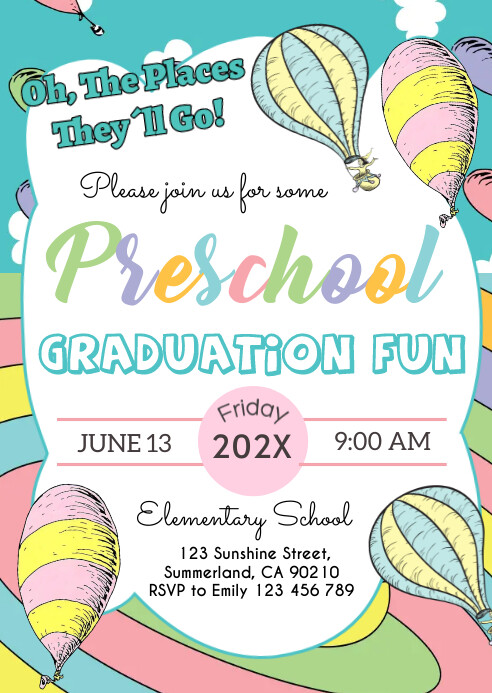 Preschool Graduation Invitation Template PosterMyWall Preschool Graduation Invitation Template PosterMyWall