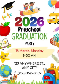 Preschool Graduation Party A4 template