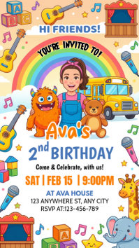 Preschool Party Invitation Instagram Story Instagram-verhaal template