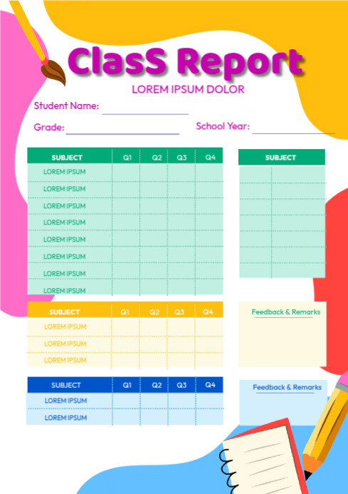 PreSchool Report Card Template | PosterMyWall