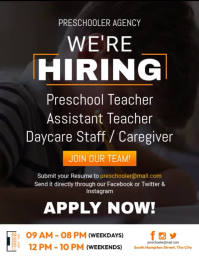 Preschool Teacher Hiring Flyer (US-Letter) template