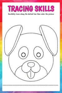 Preschool worksheets for kids Poster template