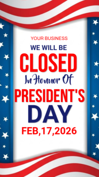 President's Day Closure Announcement Instagram Story Instagram-Story template