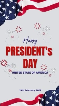 PRESIDENT'S DAY VIDEO Digital Display (9:16) template