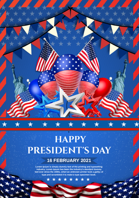 president's day A4 template