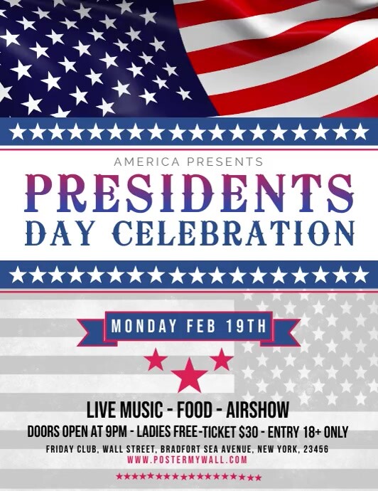 President's day Flyer template