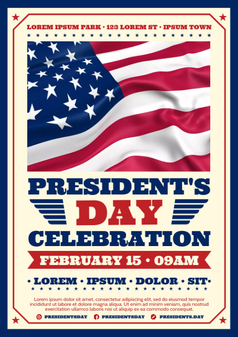 PRESIDENT'S DAY POSTER A4 template