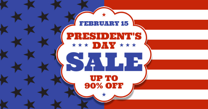 PRESIDENT'S DAY SALE FB BANNER Obraz udostępniany na Facebooku template