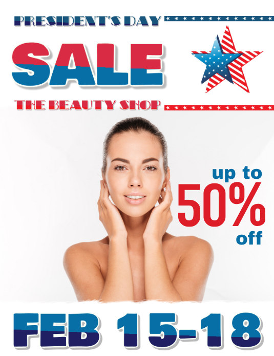 President's Day Sale Flyer Ulotka (US Letter) template