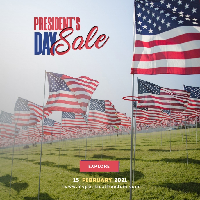 President's Day Sale Poster Album Cover template